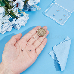 925 наконечник для бусин из стерлингового серебра с квадратной замшевой тканью для полировки серебра FIND-BC0013-10C