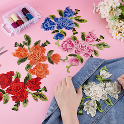 10 Stück 5 Farben Polyester Handarbeit Stickerei Kostüm Zubehör&nbsp;DIY-GA0007-60