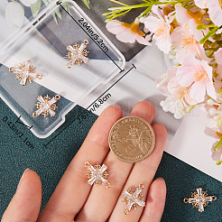 8 шт. латунные подвески-коннекторы с прозрачным кубическим цирконием KK-BBC0014-64