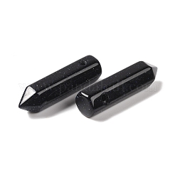 合成のブルーゴールドストーンの刻まれたペンダント  多面カット  弾丸  30~33x8~9mm  穴：1.4~1.6mm&nbsp;G-D460-01F