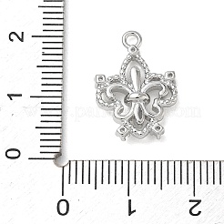 真鍮マイクロパヴェクリアキュービックジルコニアペンダント  フルール·ド·リスのチャーム  プラチナ  18.5x13x4mm  穴：1.6mm&nbsp;CU-CBACBD7-04P