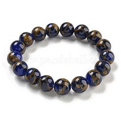 Круглые синтетические золотые клинквантовые камни растягивающиеся брекеты G-P549-02B-02