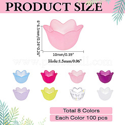 800шт 8 цвета прозрачные акриловые бусины&nbsp;TACR-ME0001-03