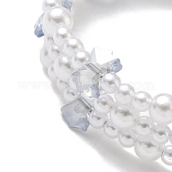 Браслеты из многорядных бусин из стекла и АБС-пластика с имитацией жемчуга BJEW-JB12321-03