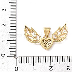 Pendenti in zirconi cubici trasparenti in micro pavè di ottone&nbsp;KK-F930-23A-G