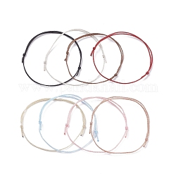 Fabrication de bracelets en cordon tressé en polyester réglable, bracelet noeud, couleur mixte, 0.1 cm, diamètre intérieur: 1-7/8~3-1/2 pouce (4.8~8.8 cm)