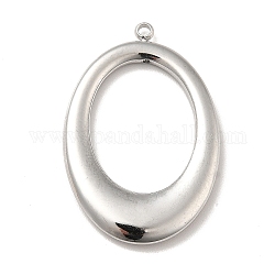 304 ciondoli in acciaio inossidabile, ciondoli ad anello ovale, colore acciaio inossidabile, 29x19.5x3mm, Foro: 1.4 mm