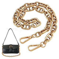 Correa de cadena para bolso de aleación, con cierres giratorios, para reemplazo de accesorios de bolsa, oro antiguo, 56.5 cm
