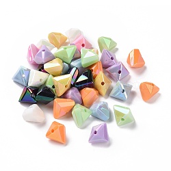 Perle in finta conchiglia in acrilico opaco, triangolo, colore misto, 18x21x16mm, Foro: 2.5 mm