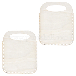 Ahandmaker 2 Stück Holzkorbböden in tragbarer Form, Taschen Kissenboden mit Löchern, Gehäkelte Korbbasis für Korbflechtbedarf und Heimdekorationshandwerk
