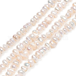 Culture des perles perles d'eau douce naturelles, pomme de terre, couleur de coquillage, 1.5~2.5mm, Trou: 0.5mm, Environ 226~229 pcs/chapelet, 13.98 pouce ~ 14.06 pouces (35.5~35.7 cm)