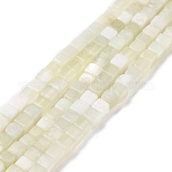 Naturali nuove perle di giada fili, cubo, 4x4x4mm, Foro: 1 mm, circa 91~94pcs/filo, 15.47'' (39.3 cm)