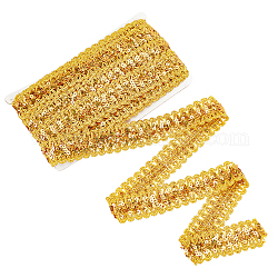 Блестящие изнаночные полиэфирные ленты, цехин, золотые, 1-3/8 дюйм (36 мм), около 14.22 ярда (13 м) на карту