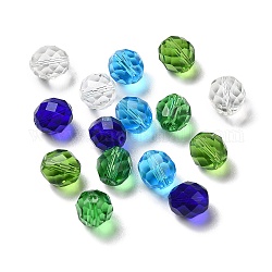 Verre imitation perles de cristal autrichien, facette, ronde, couleur mixte, 10mm, Trou: 1.4mm
