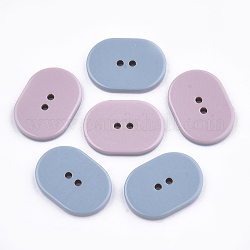 2-hoyo botones de resina, oval, violeta, 26x19x3mm, agujero: 2 mm