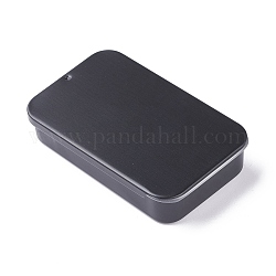 Tinplate Slide Cover Box, Candy Box, Rectangle, Electrophoresis Black, 8.2x5x1.6cm