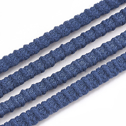 Эластичный шнур, с нейлоновым снаружи и резины внутри, стальной синий, 7x4 мм, около 100 ярдов / пучок (300 фута / пучок)