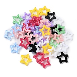 Непрозрачные кабошоны из смолы, звезда, разноцветные, 7.5x8x1 мм
