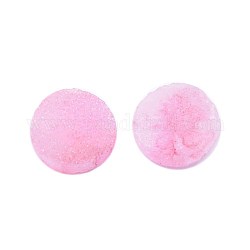 Galvanisieren natürlichen druzy Kristall cabochons, Flachrund, gefärbt, Perle rosa, 8x3~6 mm