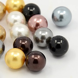 Perles nacrées en coquilles, sans trou, ronde, couleur mixte, 12mm