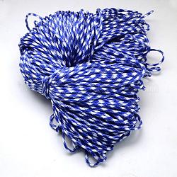 7 âmes intérieures cordes en polyester et spandex, pour la fabrication de bracelets en corde, bleu, 4mm, environ 109.36 yards (100m)/paquet, 420~500g / bundle