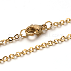 304 collana a catena portacavi in ​​acciaio inossidabile, con chiusure moschettone, oro, 40cm, link: 2.5x2x0.5 mm