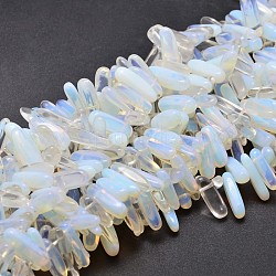Opalite Chip Beads Strands, 8~30x5~12mm, Hole: 1mm, about 15.3 inch~15.7 inch