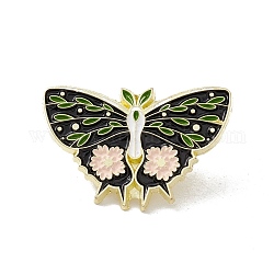 Schmetterlings-Emaille-Pin, Abzeichen aus vergoldeter Legierung für Rucksackkleidung, rosa, 20.5x30.5x1.5 mm