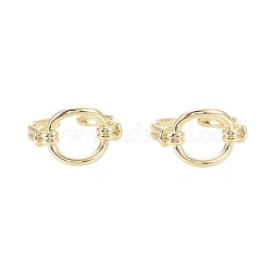 Anelli gemelli in ottone, anelli aperti, Forma anello, vero placcato oro 18k, formato 7, diametro interno: 17mm