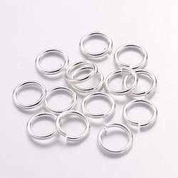 Accessori per ritrovamento gioielli in anello tondo in ottone placcato color argento,  cadmio& piombo libero, anelli di salto aperti, 18 gauge, 7x1mm, diametro interno: 5mm, circa 80pcs/10g