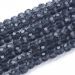 Brins de perles rondes en verre à facettes (32 facettes), bleu de Prusse, 6mm, Trou: 1.2mm, Environ 88~91 pcs/chapelet, 19.49 pouce ~ 20.08 pouces (49.5~51 cm)