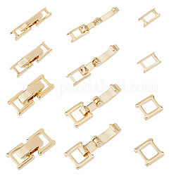 SUPERFINDINGS 16 Sets 4 Styles Brass Fold Over Clasps Necklace Bracelet Extenders Foldover Extension Clasp Long-Lasting Plated Jewelry Clasps Watch Band Clasps for Jewelry Making
