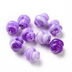 Perles acryliques opaques bicolores, conque, bleu violet, 14x11mm, Trou: 1.6mm, 500 pcs / 500 g