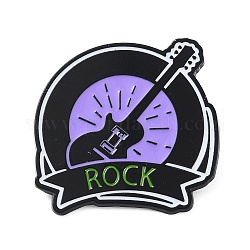 Гитара креатив рок музыка тема эмалированные булавки, Значок из черного сплава для рюкзака для одежды, сирень, 35x35.5x1.4 мм