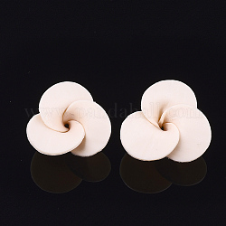 Handmade Polymer Clay Beads, Flower, PeachPuff, 24~25x25~26x15~16mm, Hole: 1.2mm