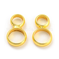 Rack Plating Brass Connector Charms, Cadmium Free & Lead Free, Long-Lasting Plated, Double Ring Links, Real 18K Gold Plated, 14x8x2.5mm, Hole: 4.5mm and 6mm