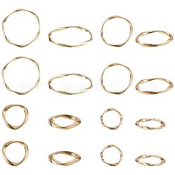 Lega di rings collega, per fare orecchini, anello, oro, 32x31x3mm, 43x39x3mm, 17x16x2mm, 21x20.5x3mm, 32 pc / set