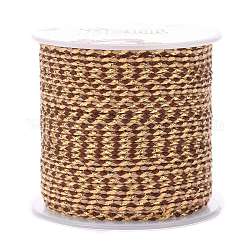 4重ポリコットンコード  手作りマクラメ綿ロープ  金ワイヤと  ひも壁掛け用植物ハンガー  diyクラフトストリング編み  ブラウン  1.5mm  約21.8ヤード（20m）/ロール