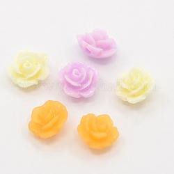Synthetic Coral Flower Beads, Dyed, Camellia, Mixed Color, 8x5mm, Hole: 1mm