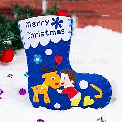 Набор рождественских носков из нетканого материала своими руками, включая ткань, игла, шнур, человек