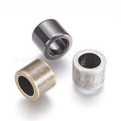 304 perline in acciaio inossidabile, perline con foro grande, colonna, colore misto, 10x8mm, Foro: 6.5 mm
