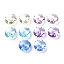 Perles en acrylique transparente, plat rond, couleur mixte, 14x7mm, Trou: 2mm, environ 615 pcs/500 g