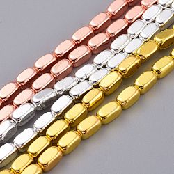 Non magnetici perle ematite sintetico fili, placcatura galvanica (ritenzione del colore per 1 anno), colore misto, 8x4x4mm, Foro: 1 mm, circa 50pcs/filo, 15.75 pollici (40 cm)