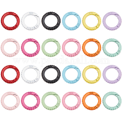 Pandahall Elite, 24 шт., 12 цвета, пружинные кольца из цинкового сплава, круглое колесо, разноцветные, 25x5 мм, 2 шт / цвет