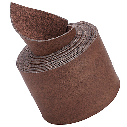 Tissu en cuir d'unité centrale, pour chaussures sac couture patchwork bricolage artisanat appliques, brun coco, 5x0.13 cm, 2m/rouleau