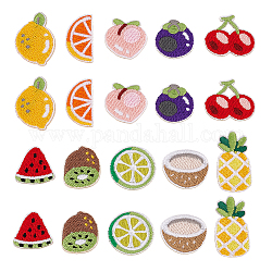 arricraft 60 Pcs Fruit Iron on Patches, Summer Fruit Themed Polyester Embroidered Self Adhesive Patches Watermelon Lemon Pineapple Shapes for Clothing DIY Accessories Clothes Decoration Patches
