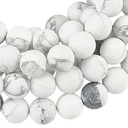 About 144 Pcs 3 Strands Natural Howlite Beads 8MM, Frosted Stone Beads Loose Spacer Beads for DIY Bracelet Necklace Jewelry Crafts Making