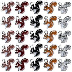 SUNNYCLUE 1 Box 50Pcs Thanksgiving Charms Squirrel Charms Bulk Squirrel Charm Autumn Fall Charms Harvest Charms Pine Cone Silver Animal Charm for Jewelry Making Charms Craft Christmas DIY Gift
