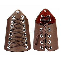 Verstellbare Lederband Armbänder, Stulpenarmband, Manschette Handgelenkschutz, Kaffee, dick: 4 mm, 7-1/2 Zoll (19 cm)