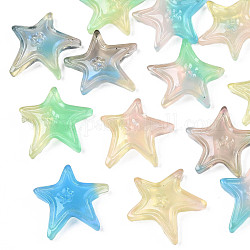 Непрозрачные кабошоны из ацетата целлюлозы (смола), морская звезда, разноцветные, 19.5x20.5x4 мм